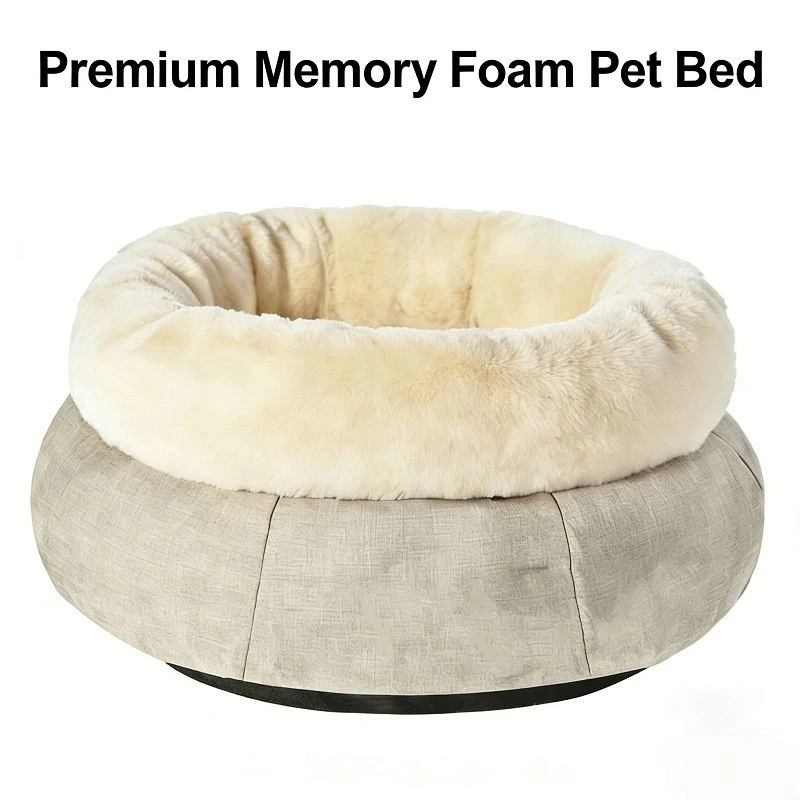 Plush Donut Cat Bed With Recycled Memory Foam/pet Bed suppliers